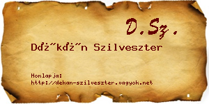 Dékán Szilveszter névjegykártya
