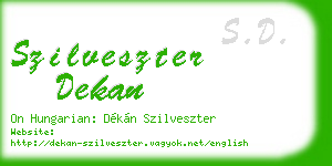szilveszter dekan business card