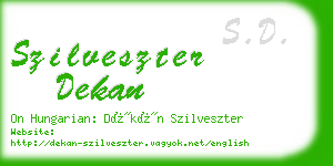 szilveszter dekan business card